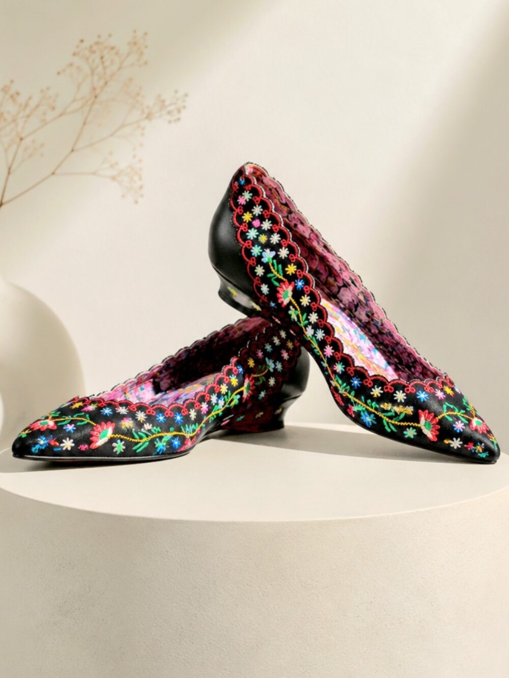 Irregular Choice Floral Embroidered Wedge Heels 39 EUR / 8 US